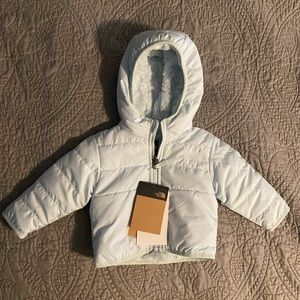 North Face Baby Hooded Reversible Mossbud Down Puffer Jacket NWT